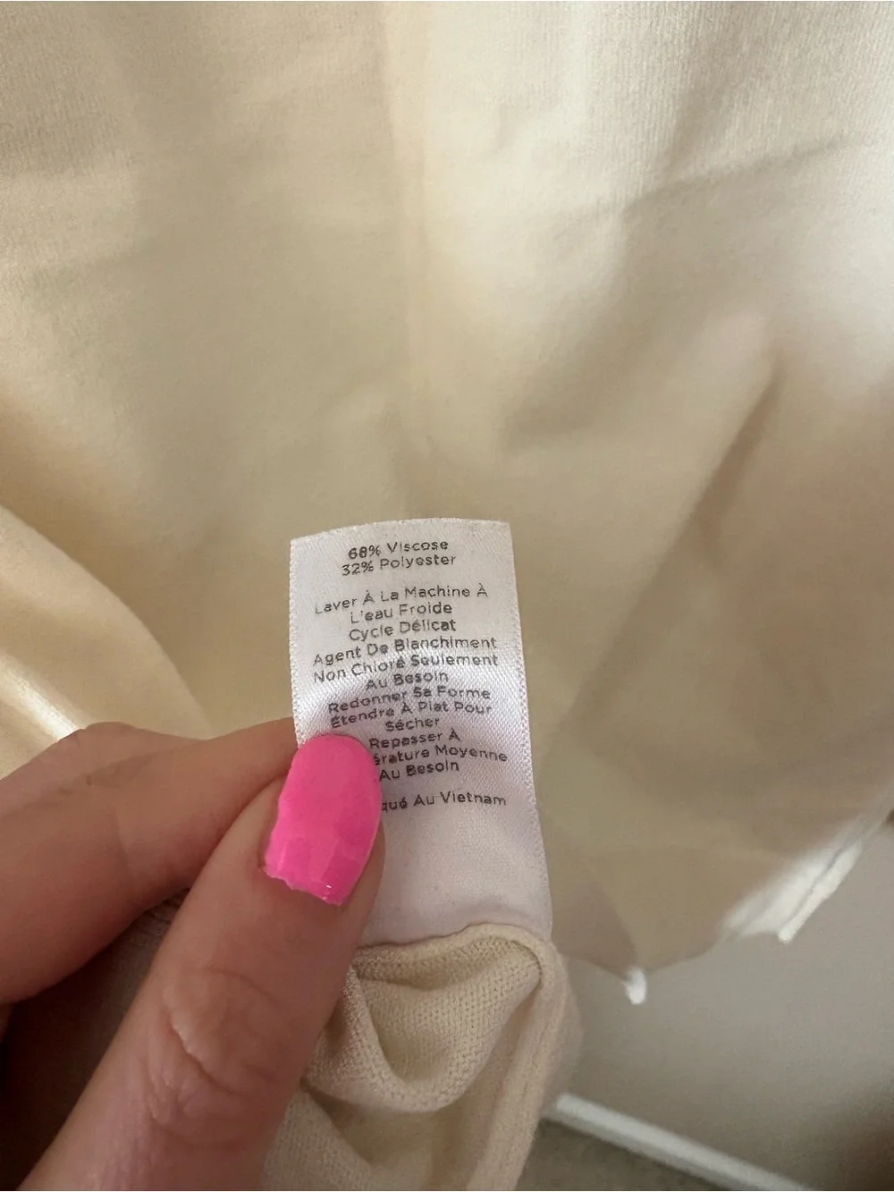 Talbots Cream Ribbed Turtleneck Sleeveless Top with black trim Sz SP - Picture 7 of 8